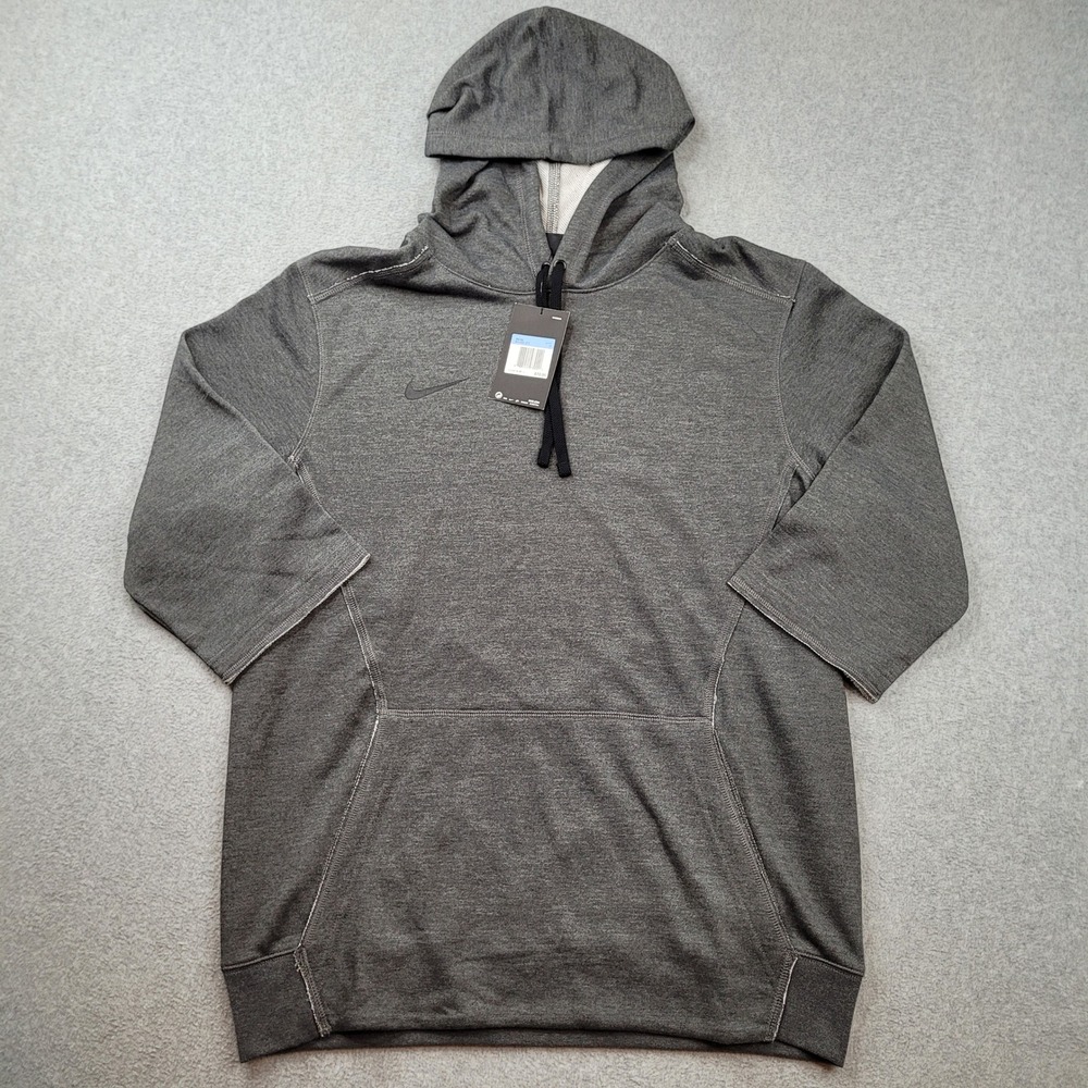 Nike Hoodie Mens Medium Gray Dri-Fit Baseball 3/4‎ Sleeve 944360-071
